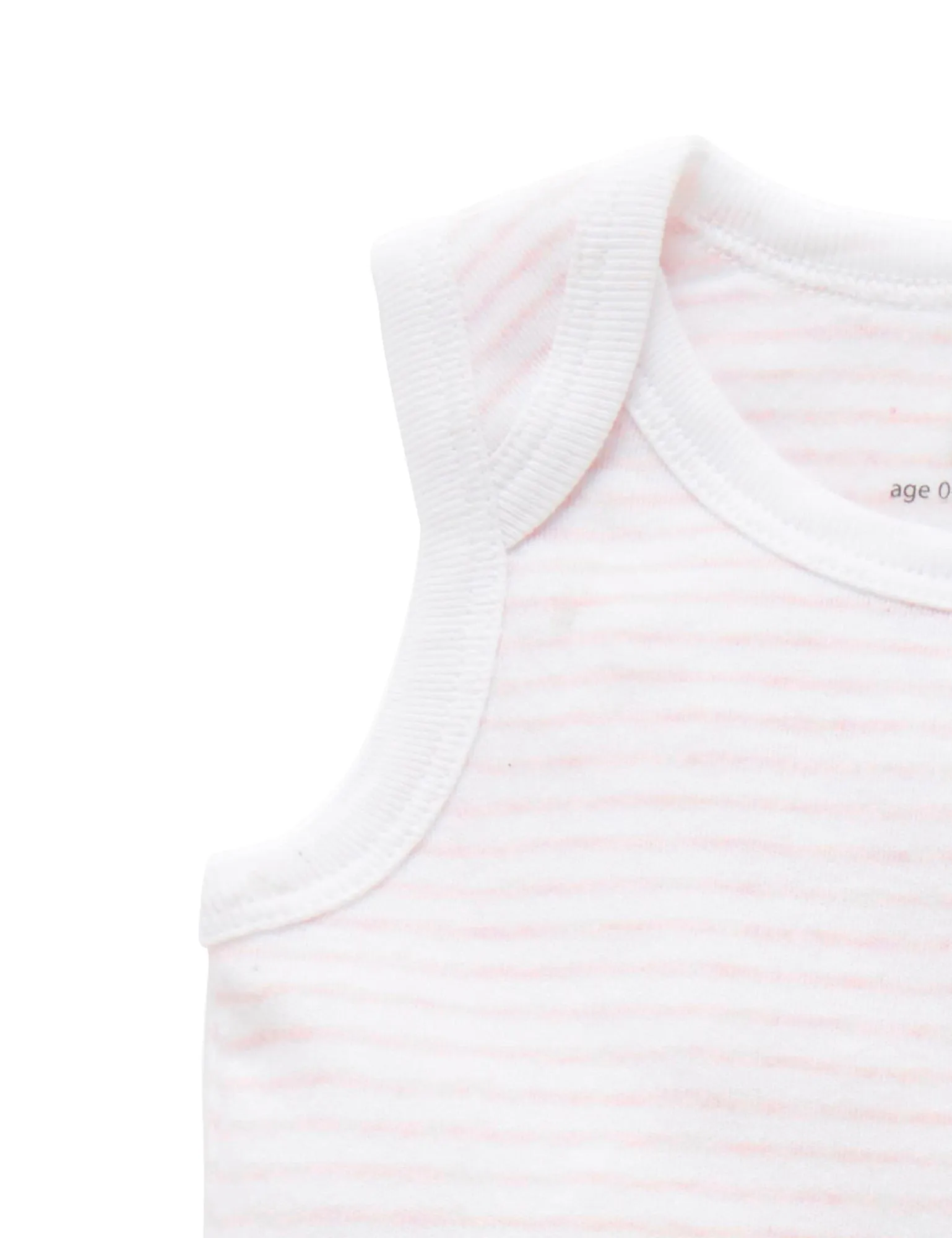 Purebaby Singlet Bodysuit Twin Pack - Pale Pink