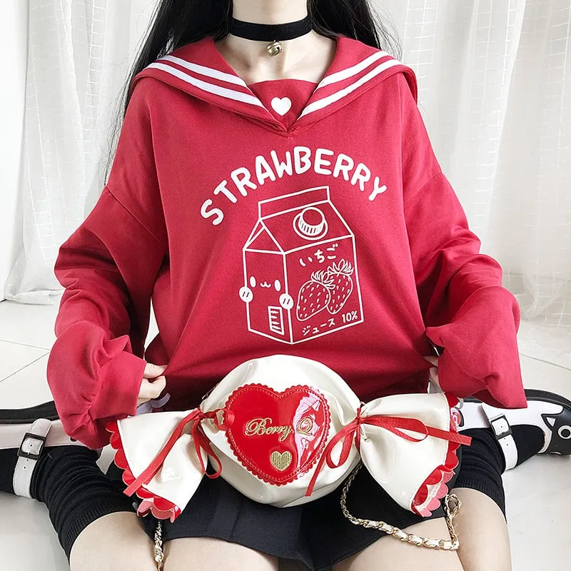 "STRAWBERRY" PULLOVER SWEATER