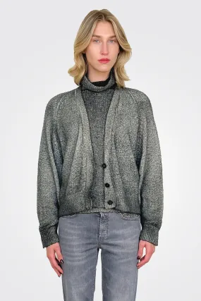 Reversible Knit Cardigan - Black Grey