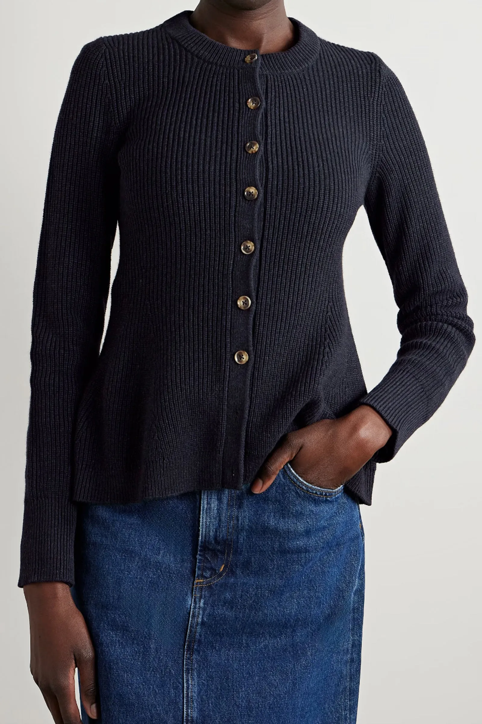 Ribbed Wool, Silk And Cashmere-Blend Cardigan