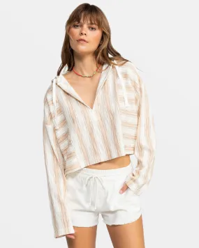 Roxy Todos Santos Poncho L/S Shirt-Egret Trailblazer