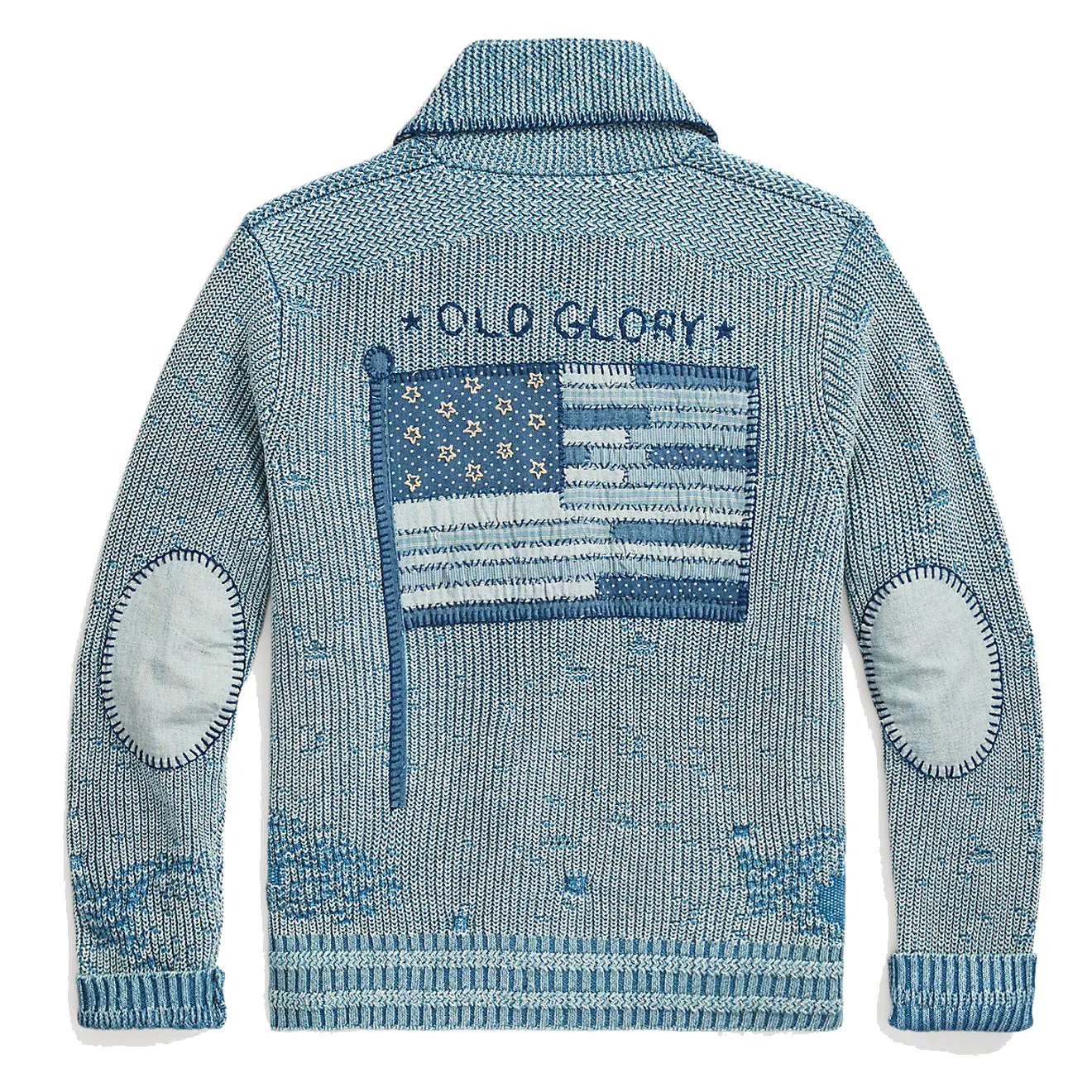 RRL by Ralph Lauren Cotton Linen Cardigan Light Indigo