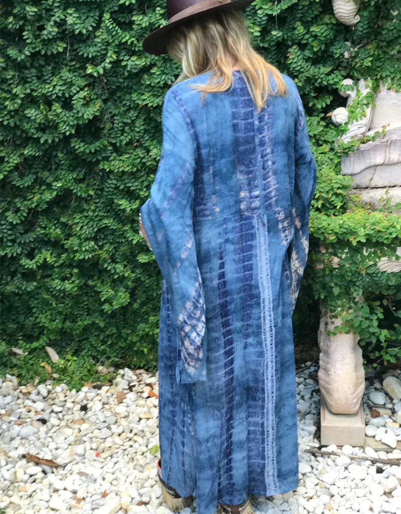 Runway Vagabond Alanis Tie Dye Duster in Blue