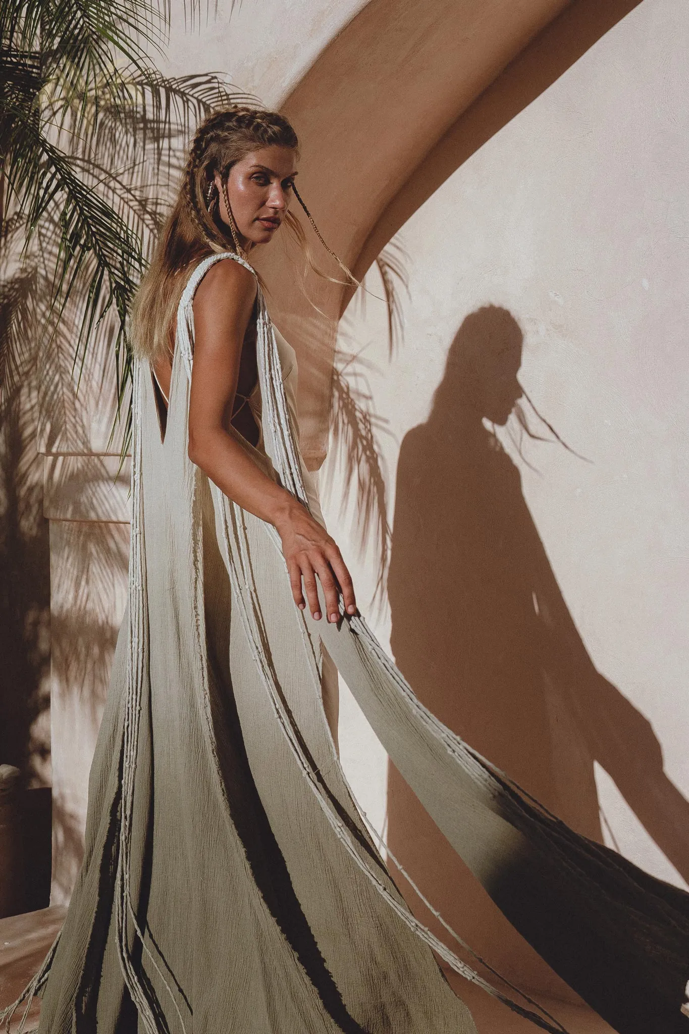 Sage Green Athena Cape • Ombré Boho Long Robe for Women • Multiway Robe Dress