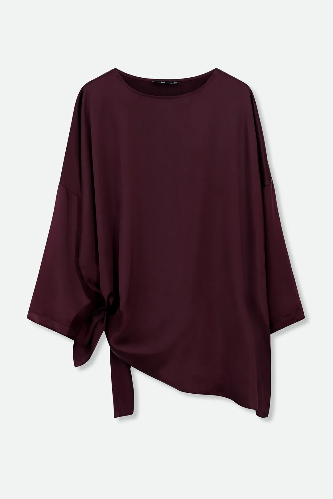 SAMIRA ONE-SIZE TUNIC IN SILK CHARMEUSE BORDEAUX