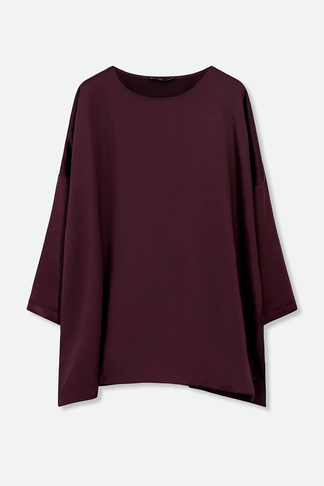 SAMIRA ONE-SIZE TUNIC IN SILK CHARMEUSE BORDEAUX