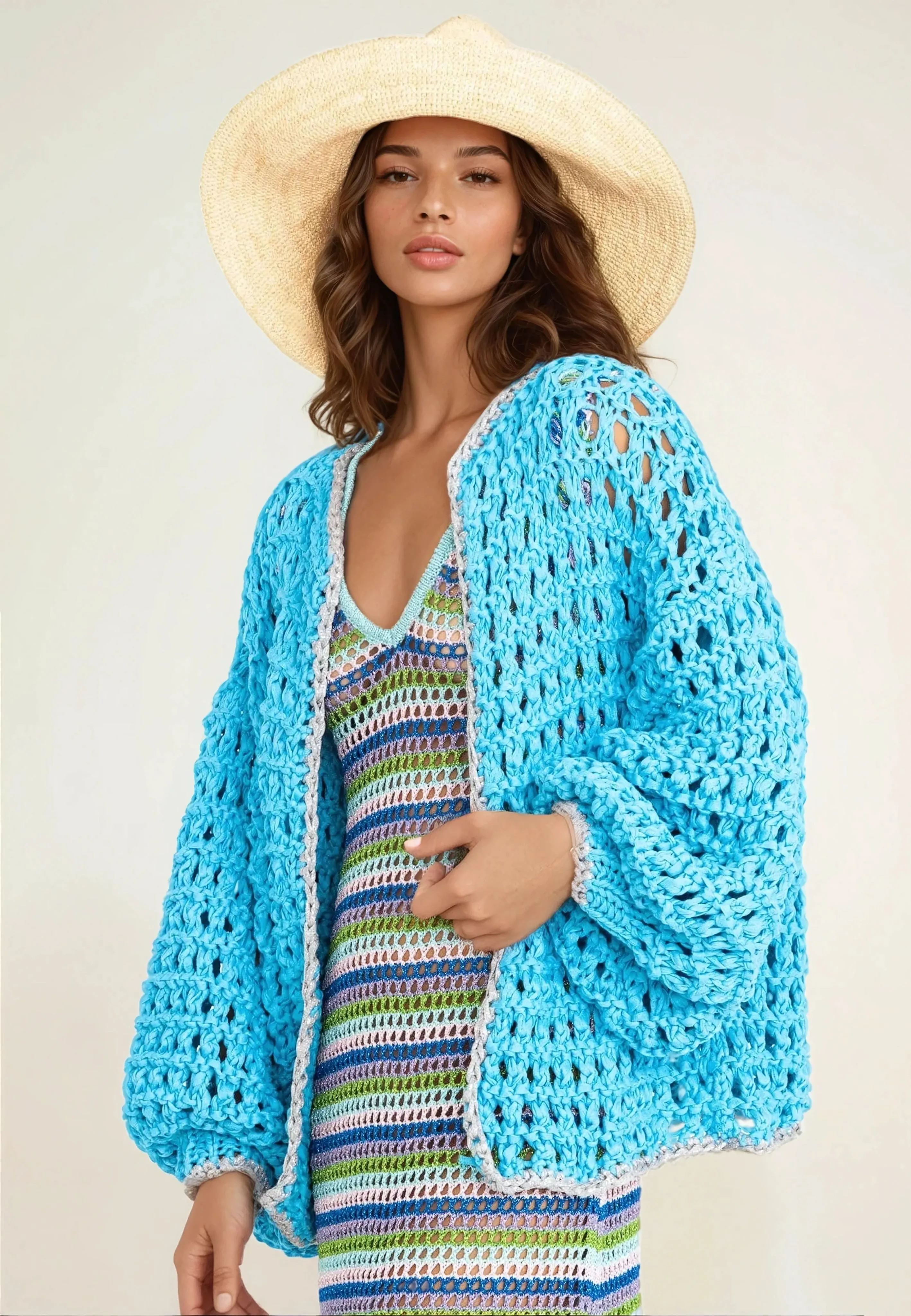 Savanna cardigan aqua preorder