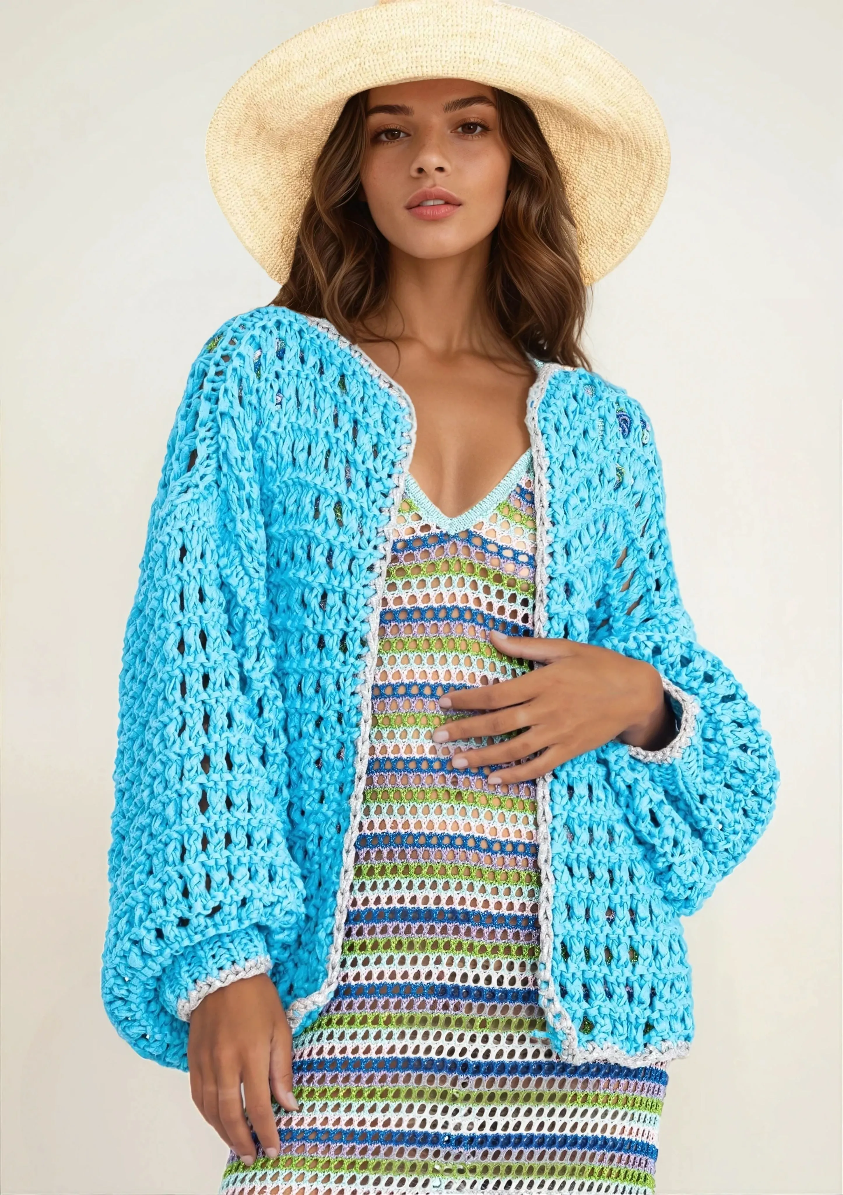 Savanna cardigan aqua preorder