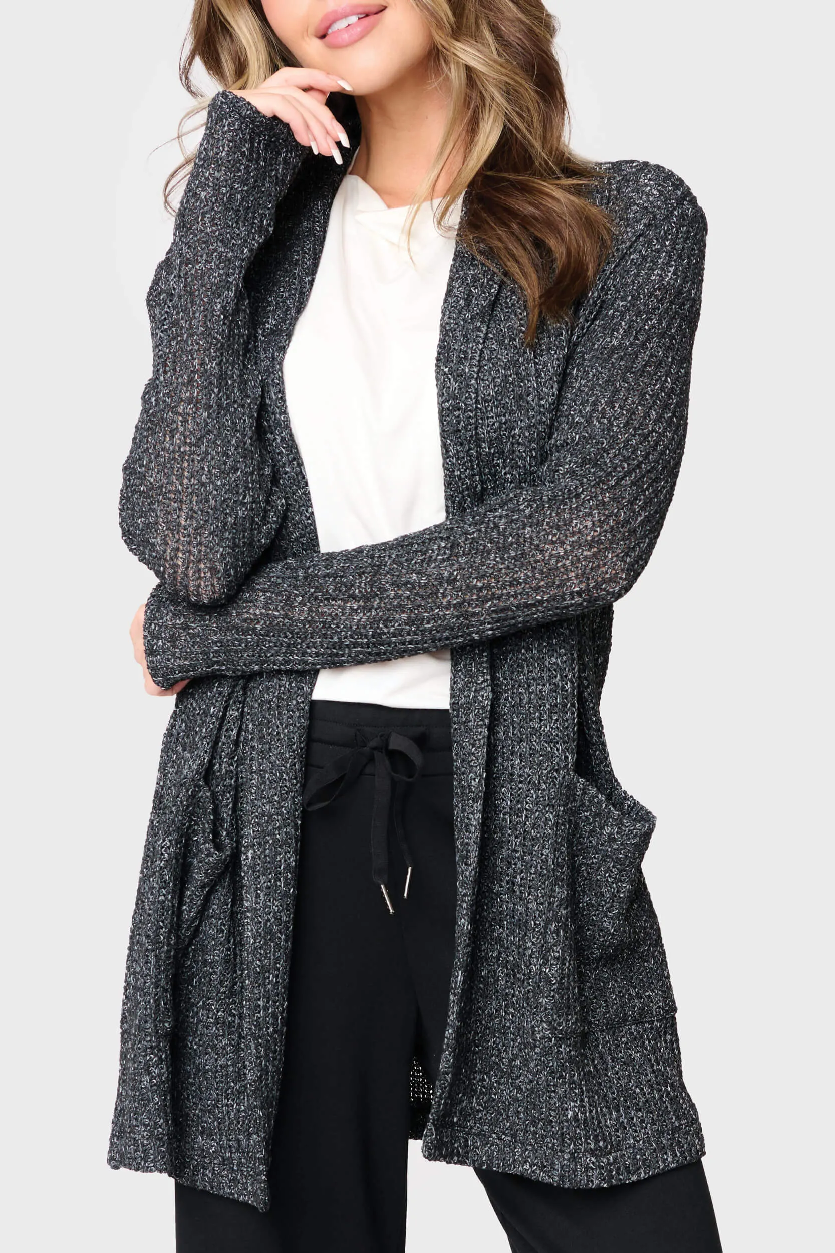 Shawl Collar Long Cardigan