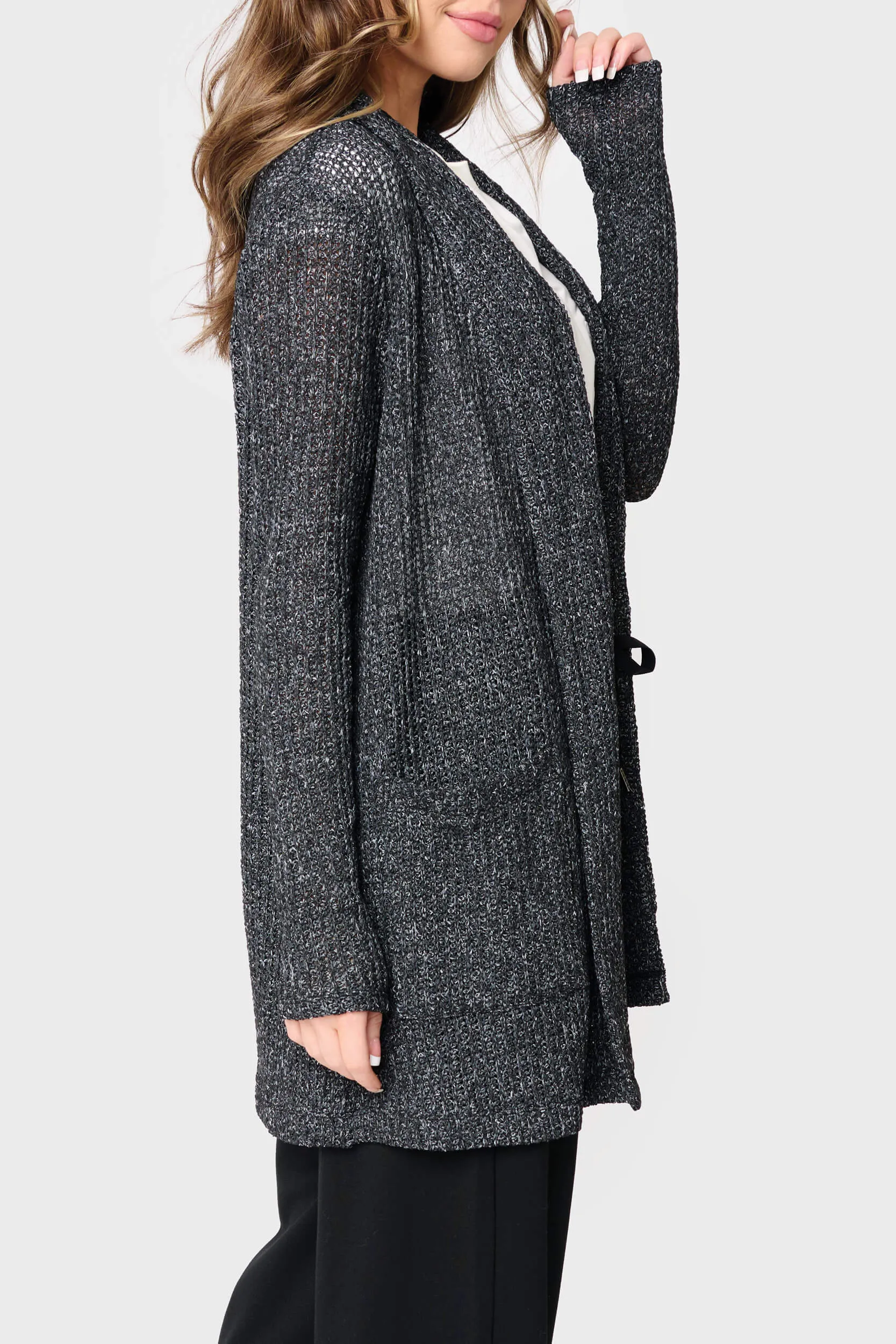 Shawl Collar Long Cardigan