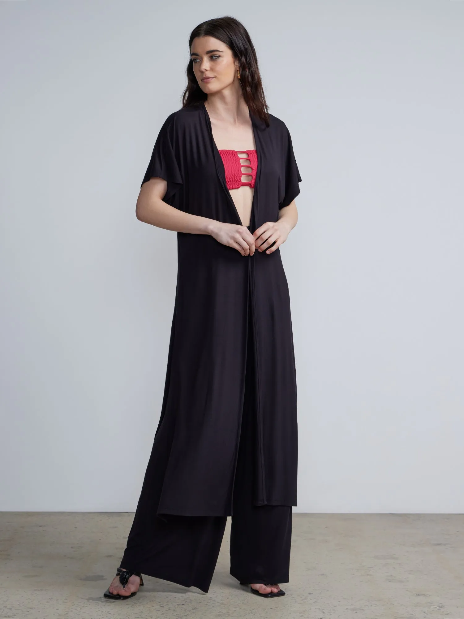 Side Slit Maxi Knit Cardigan