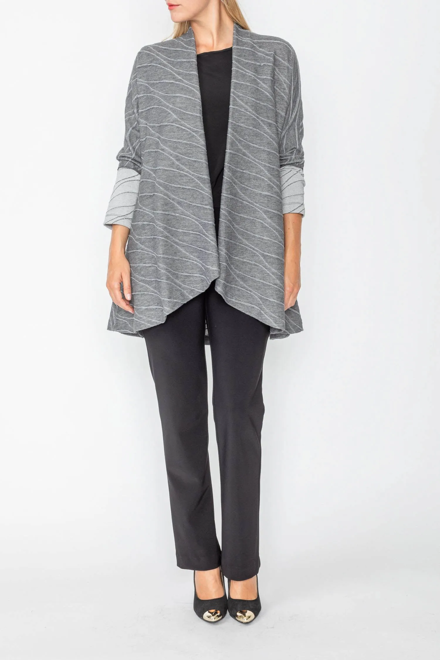 Silver Dolman Sleeve Cardigan