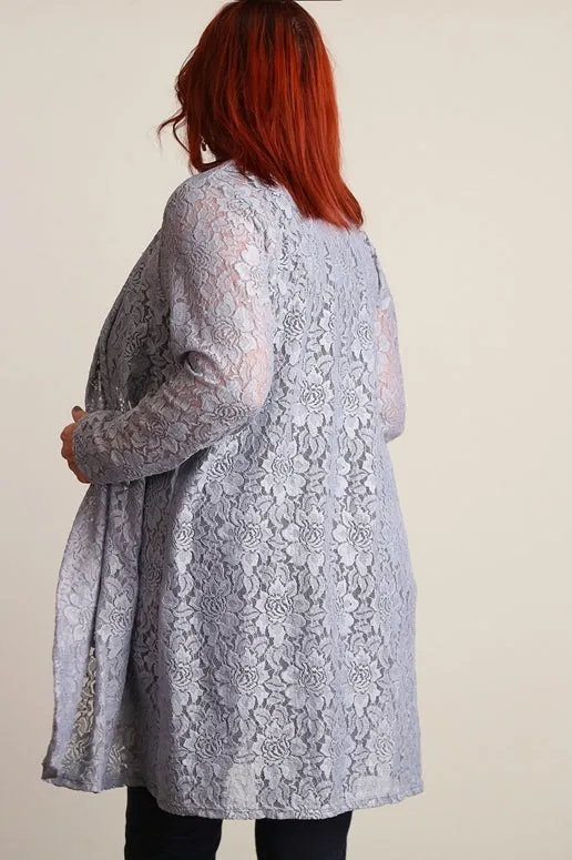 Silver Lace Plus Cardigan