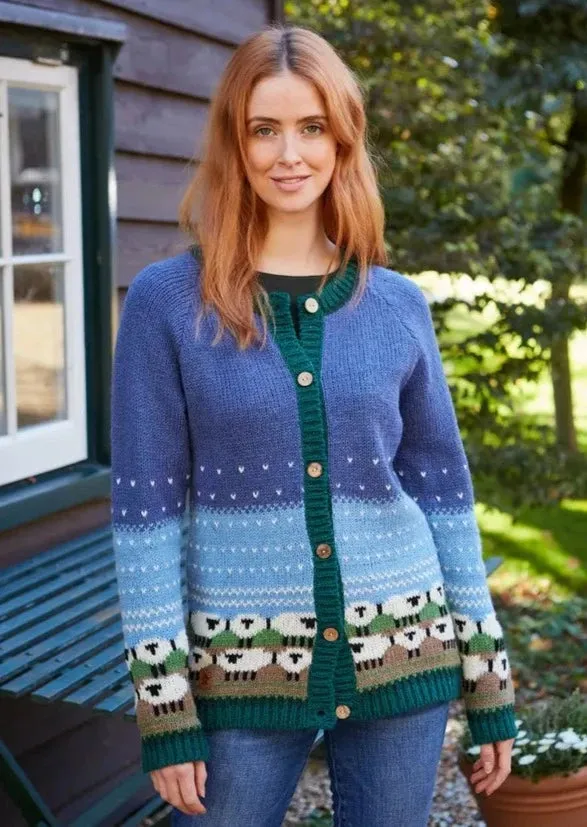 Snowy Sheep Pure Wool Cardigan