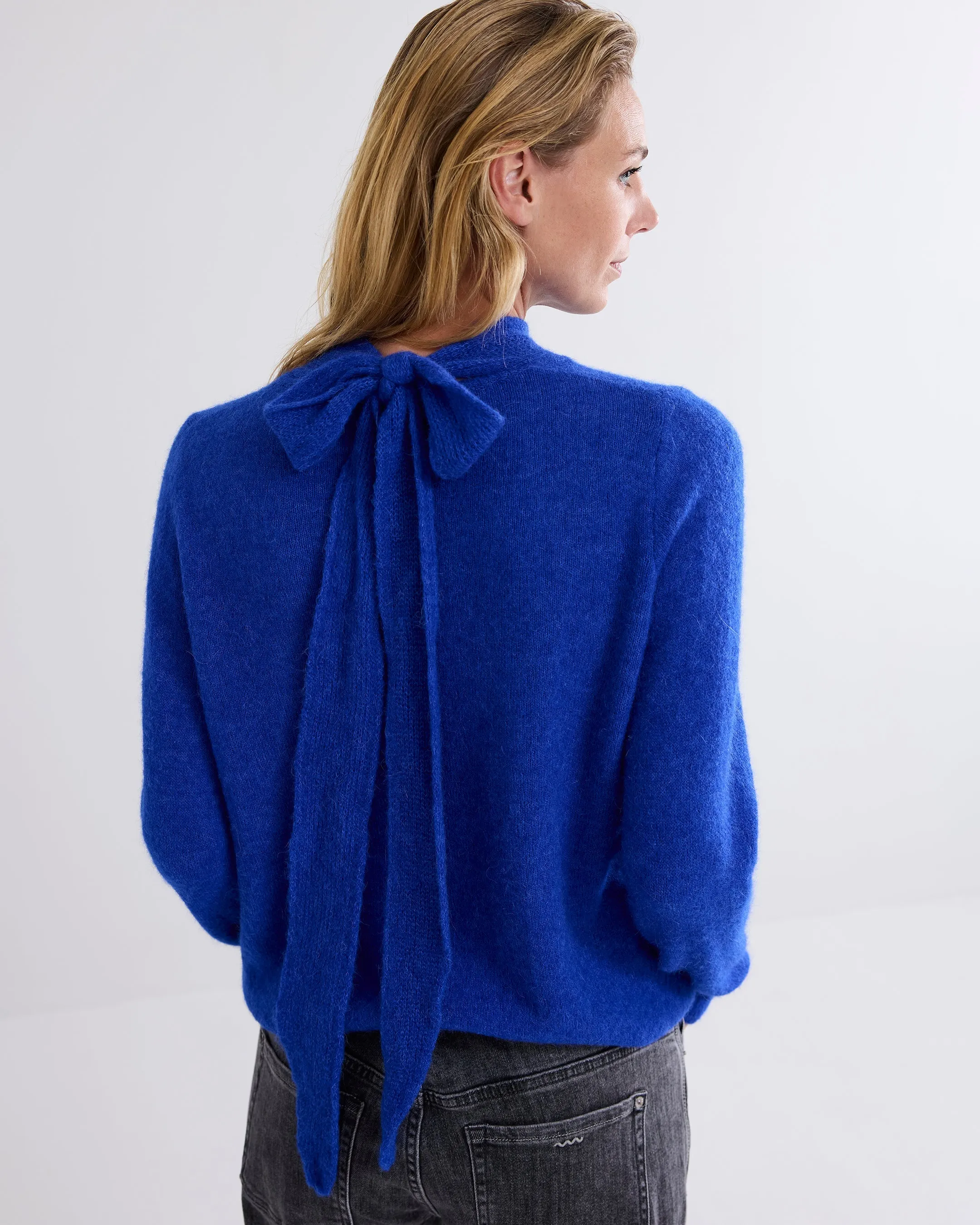 Soft Wool Mix Alpaca Knit in Bright Blue