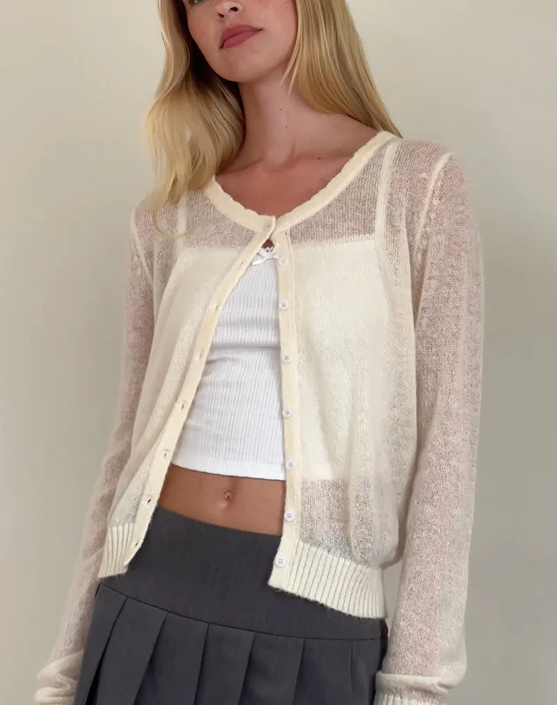 Solana Light Knit Cardigan in Ivory