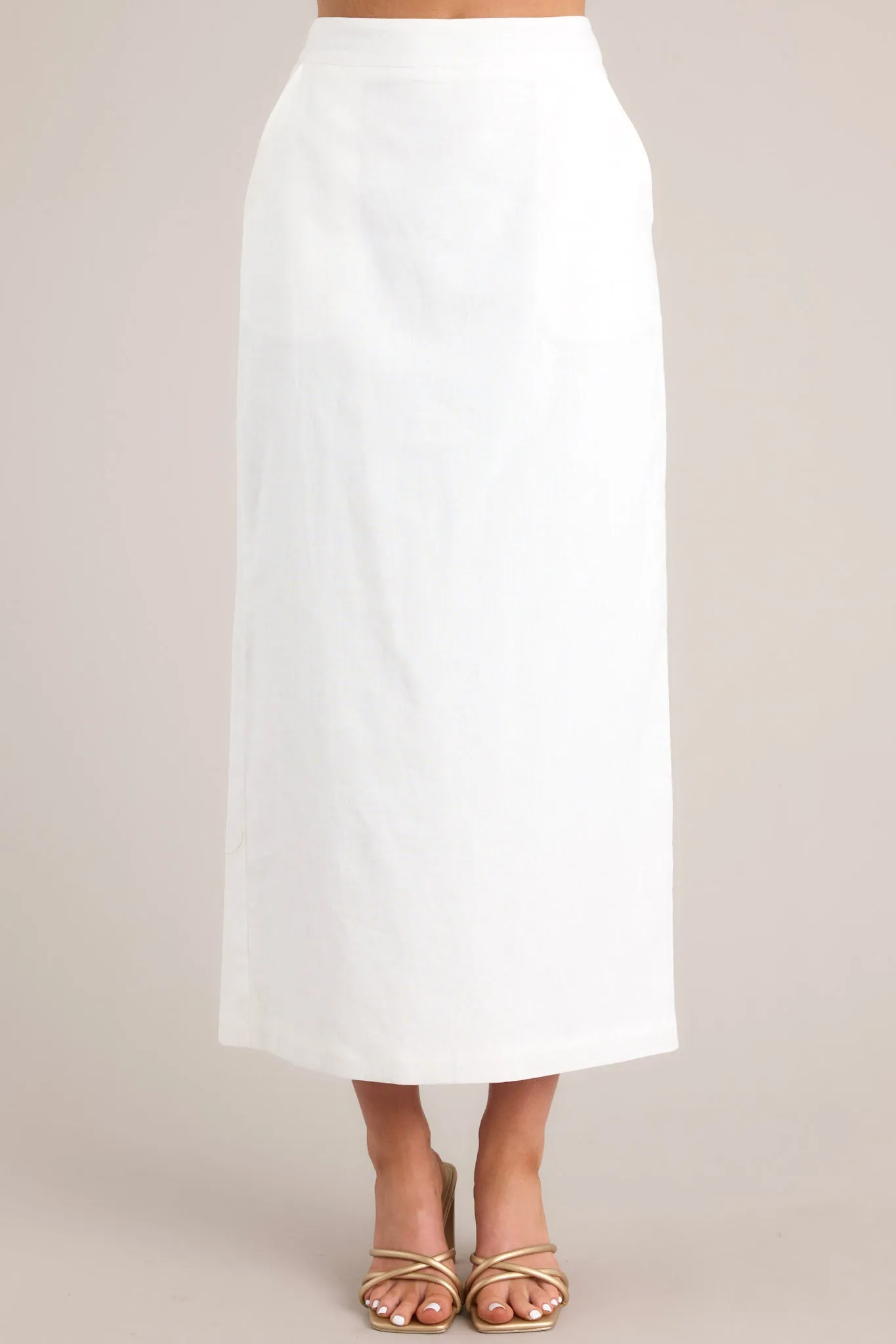 Spring Ahead White Linen Blend Maxi Skirt