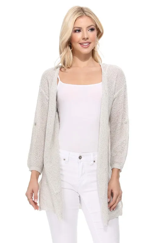 SS See Through Stitch Sweater Long Cardigan