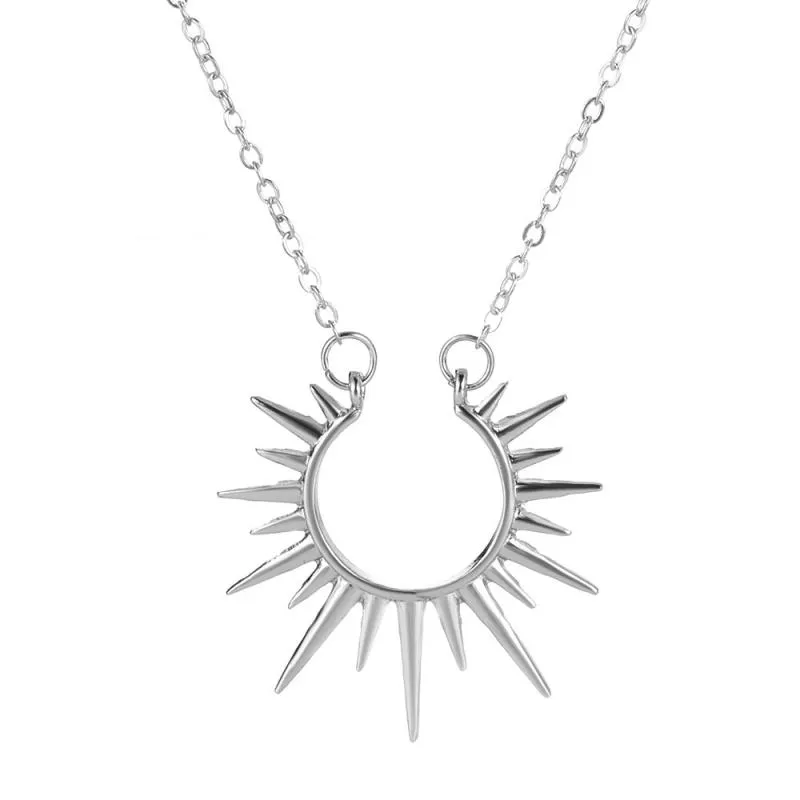 Sun Flower Open Pendant Clavicle Chain Necklace