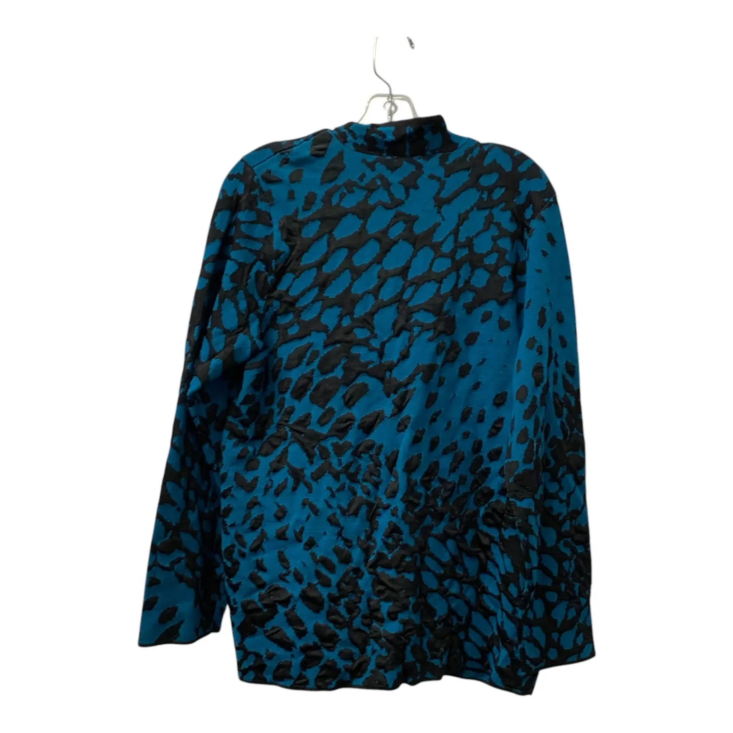 Sweater Cardigan By Chicos In Black & Blue, Size:M