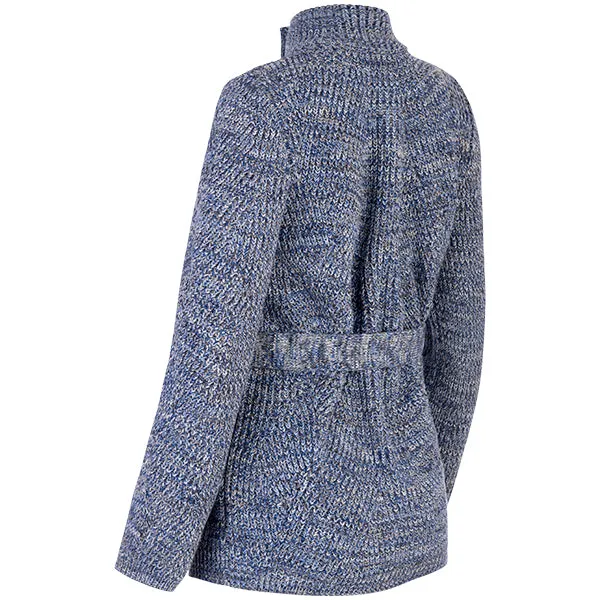 Swirl Stitch Cardigan in Blu-Ecru-Beige