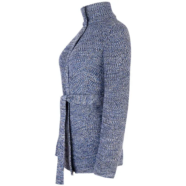 Swirl Stitch Cardigan in Blu-Ecru-Beige