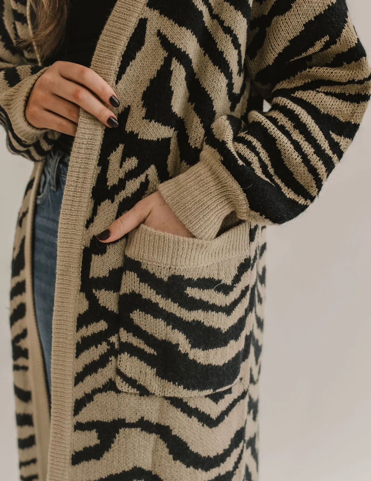 The Animal Print Knit Sweater Cardigan