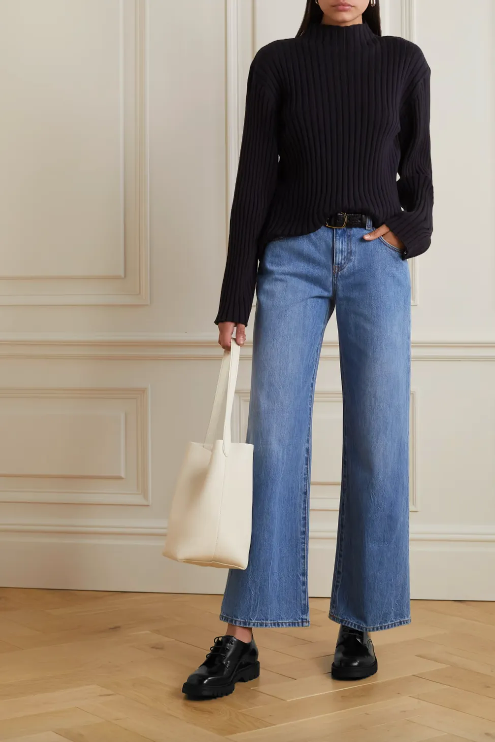 The Row Ribbed Cashmere Turtleneck Sweater