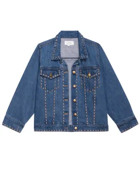 The Studded Denim Jacket. -- Electric Blue Wash