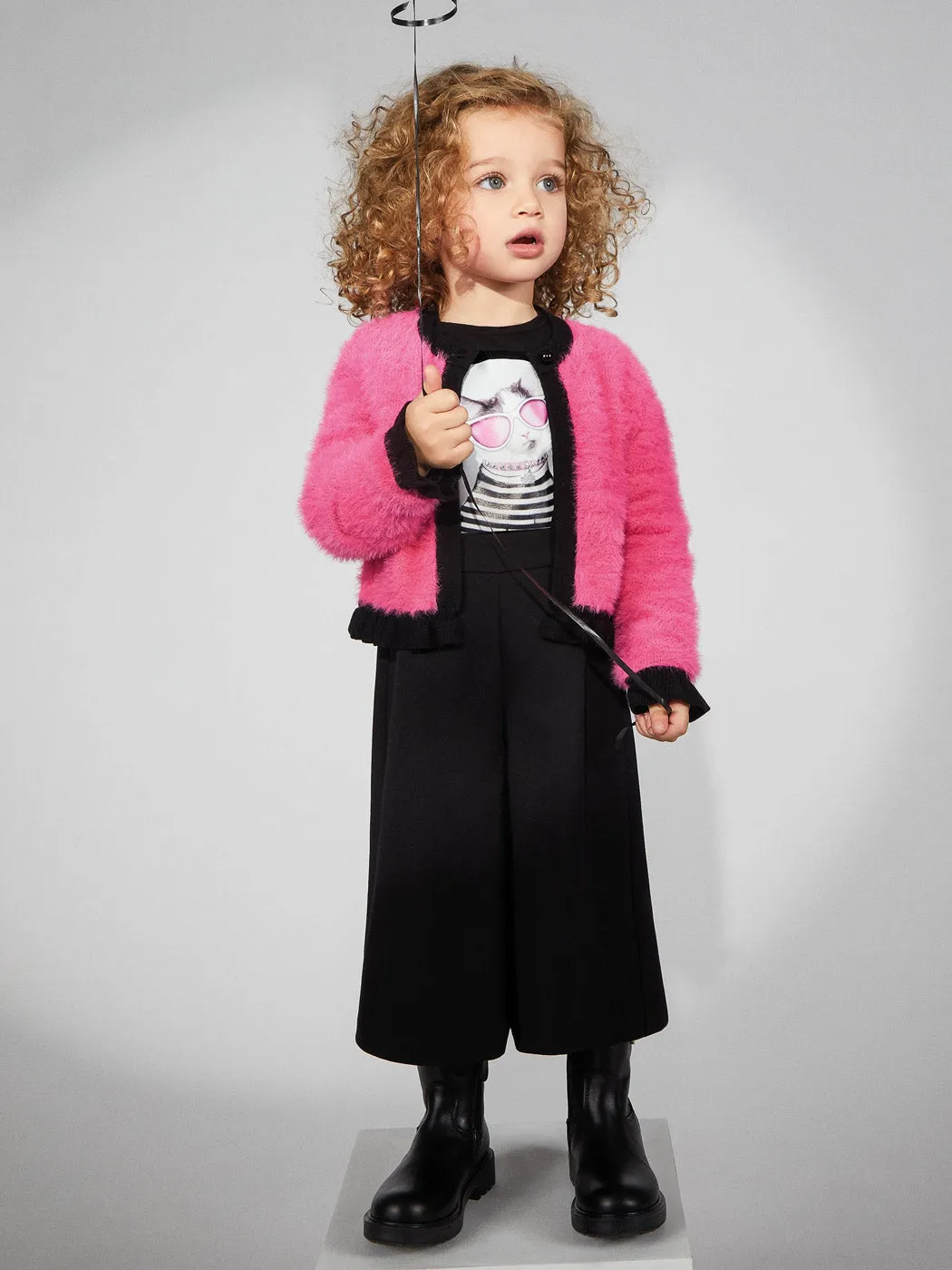 TWINSET Girl's cardigan with logo - 232GJ3650 Fuchsia