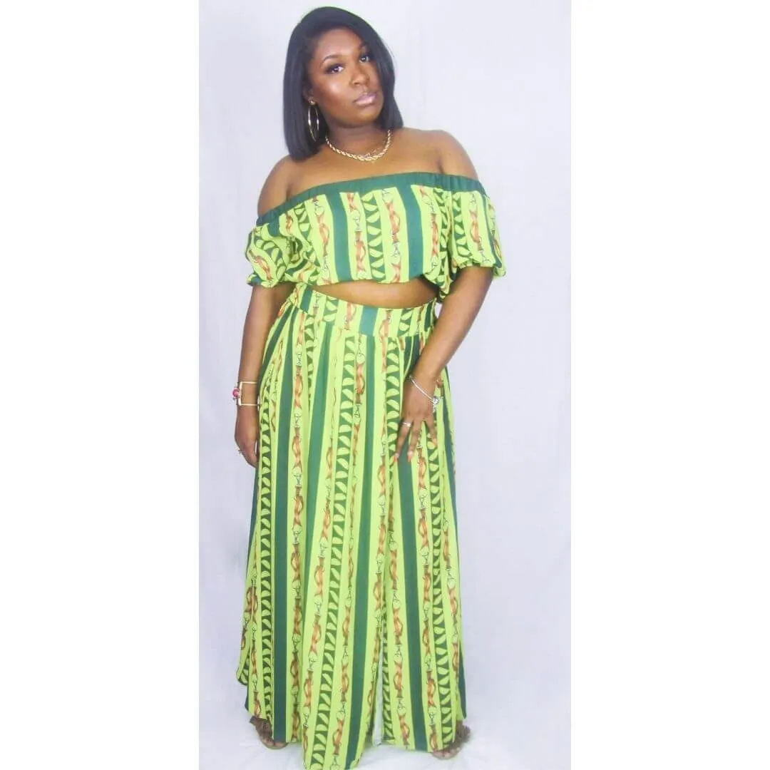 TWIST OF LIME TWO PIECE SKIRT SET