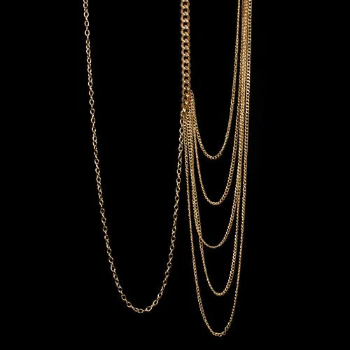 Unbalanced Metal Draped Bodychain Body Chain