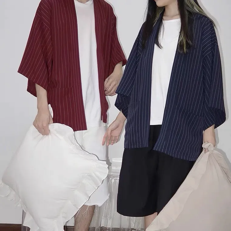 Unisex Striped Kimono Cardigan