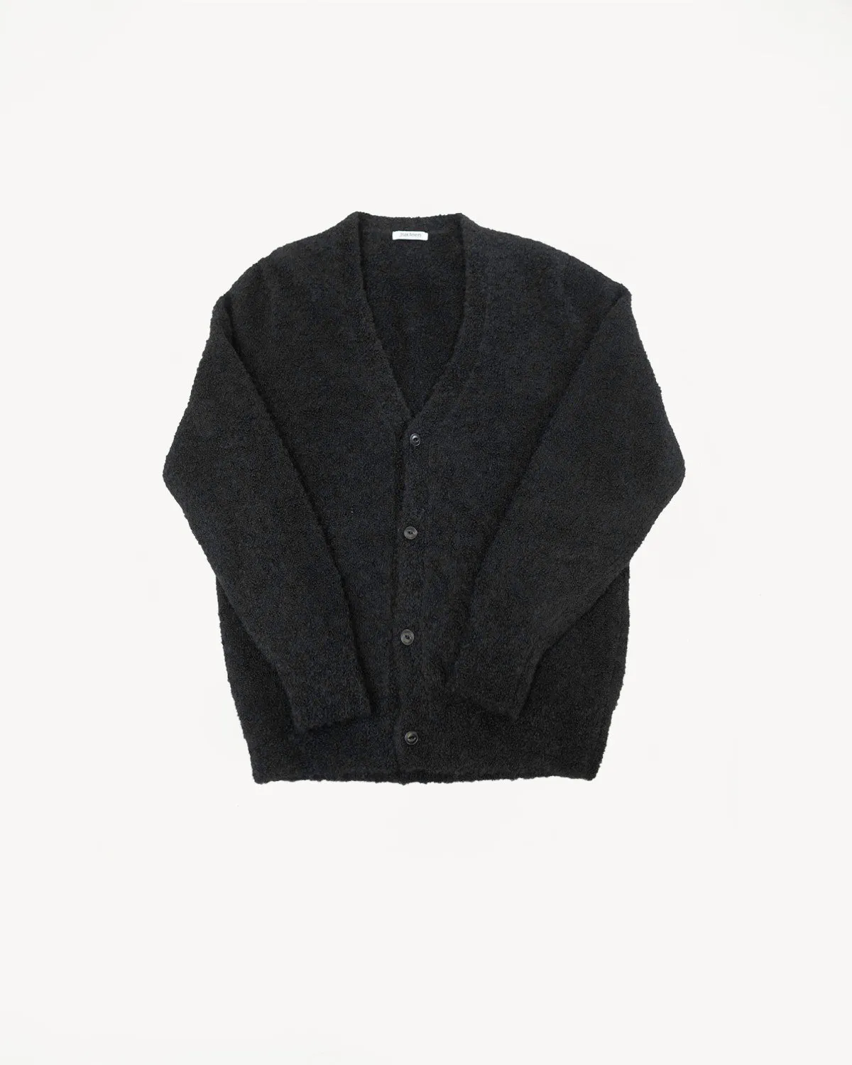 V-Neck Cardigan Boucle Alpaca - Black