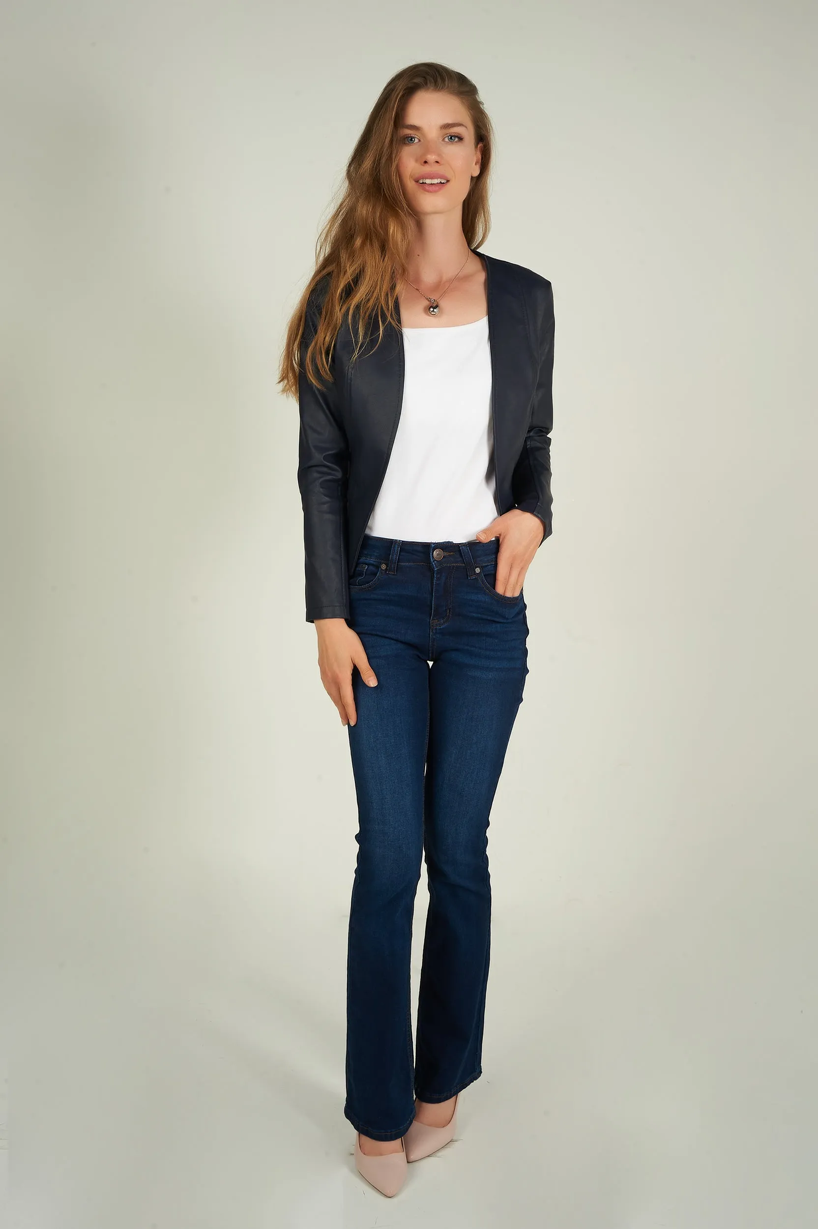 Veste courte en faux cuir - EVELINE-F24 - (R-B20)