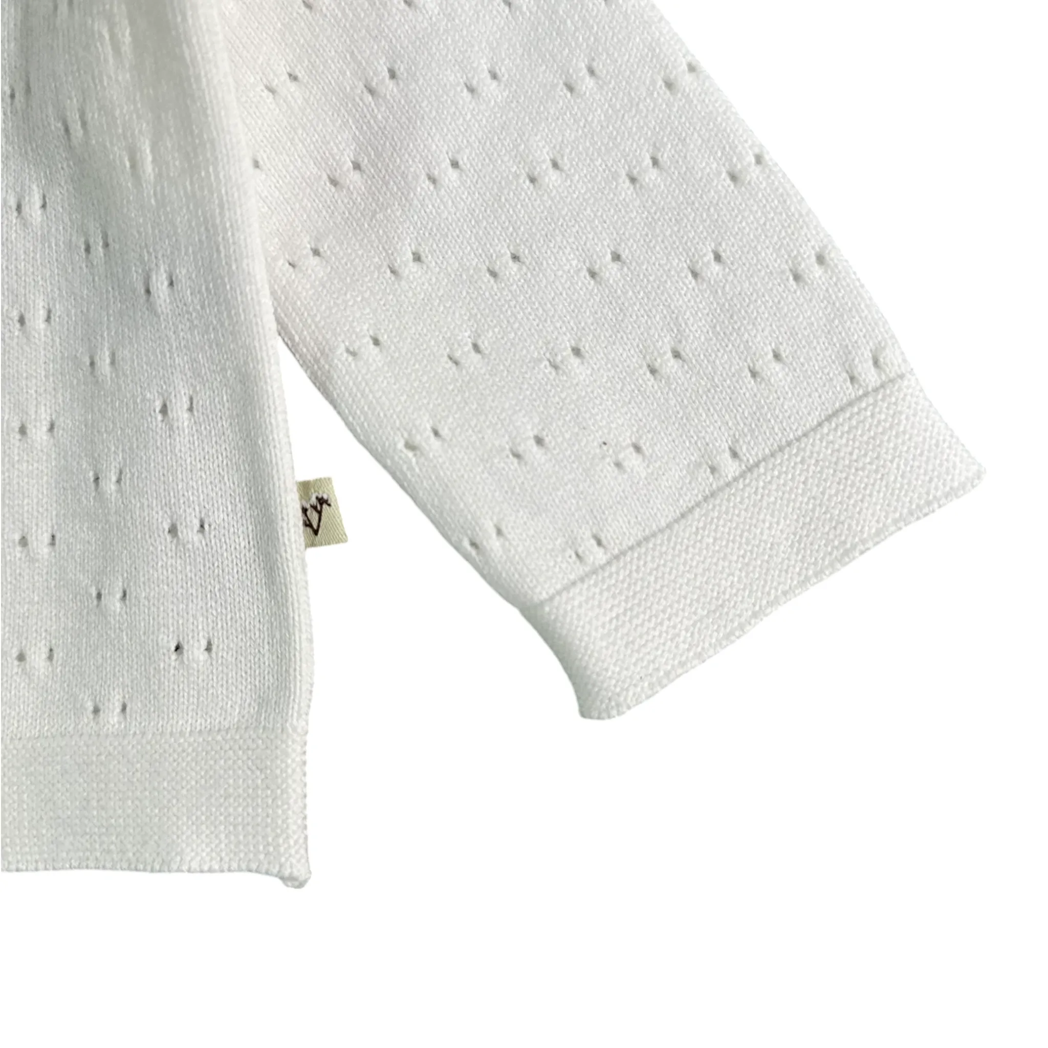 Viverano Organics Milan Pointelle Knit Baby Cardigan