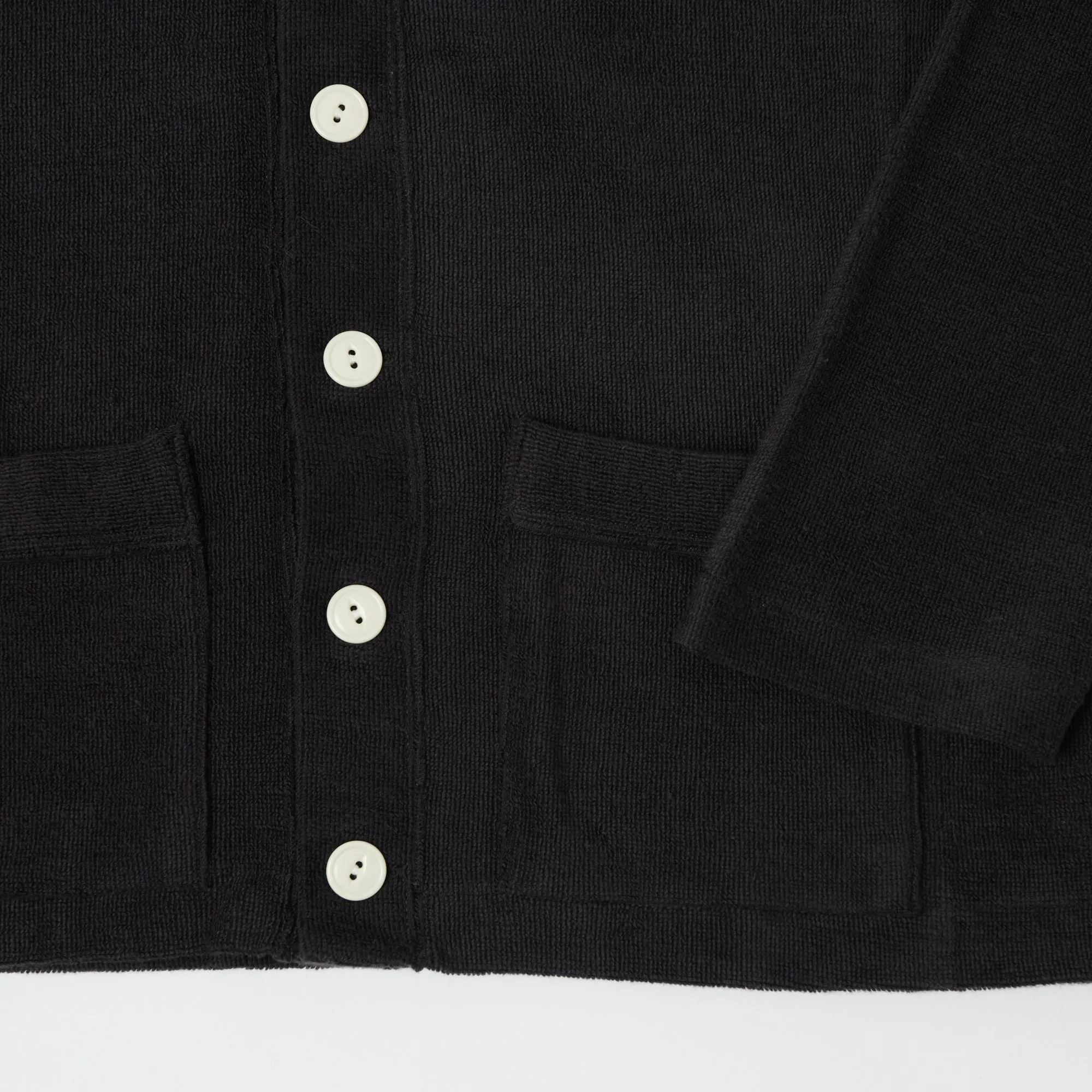 Warehouse & Co 488 'Chiefs' Cotton Pile Cardigan - Black