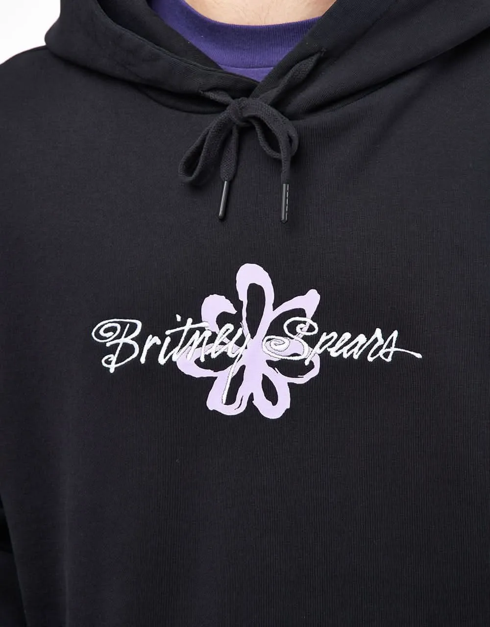 Welcome x Britney Spears Flower Pigment-Dyed Pullover Hoodie - Black