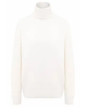 White Paillette Sequined Turtleneck Sweater