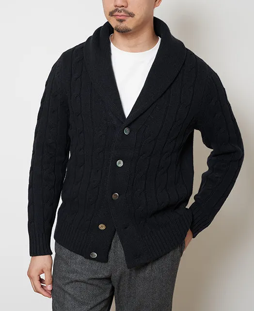 Wool Cashmere Shawl Collar Cardigan