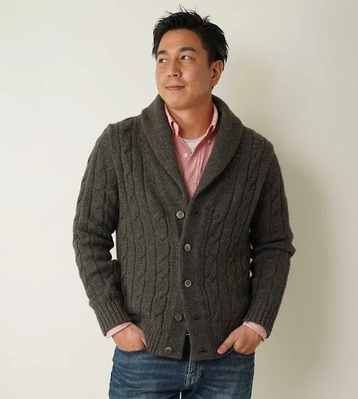 Wool Cashmere Shawl Collar Cardigan