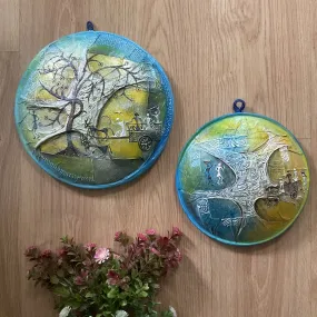 Worli Art Handmade 3D Embossed Round Frame