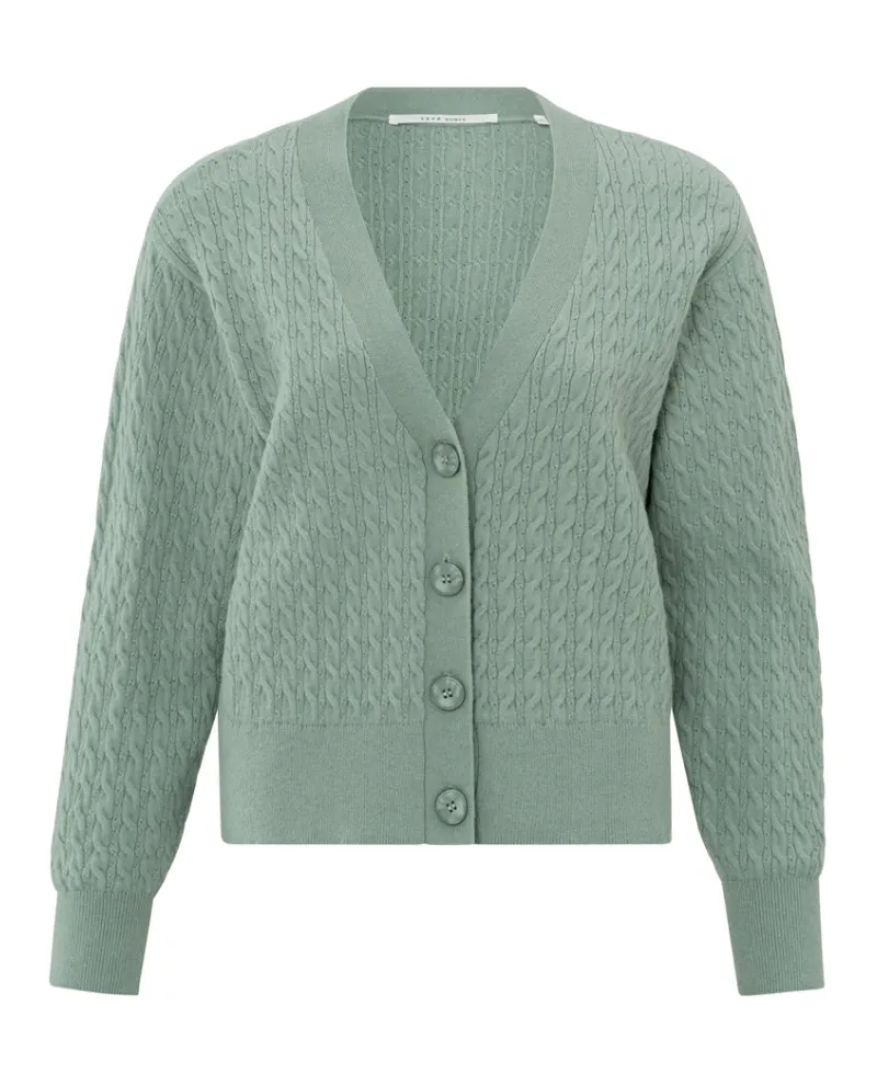 Yaya Jade Green Cable Cardigan