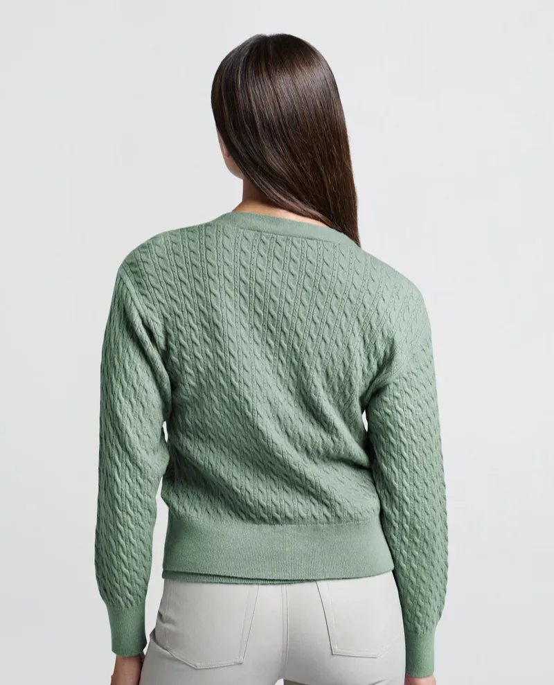 Yaya Jade Green Cable Cardigan